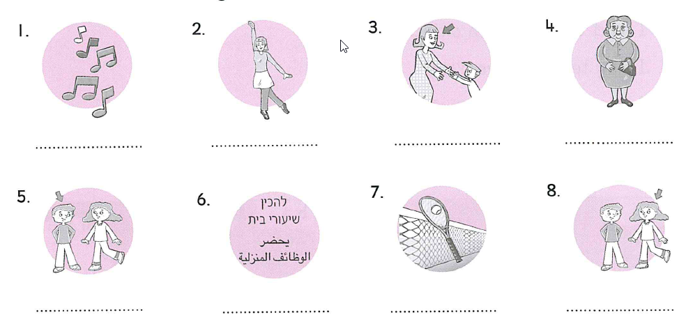 (תמונה של זאב, אריה, פיל, תוכי, קוף על גבו של דב, נמר, ונחש) (היעזר במנחה)